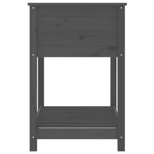 Donica z półką, szara, 82,5x54x81 cm, lite drewno sosnowe Lumarko - Donice - miniaturka - grafika 7