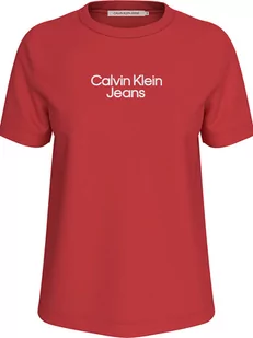 Calvin Klein Koszulka w kolorze czerwonym - Koszulki i topy damskie - miniaturka - grafika 1