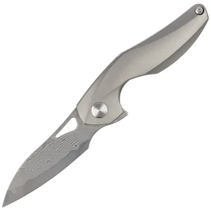 Nóż składany Bestech The Reticulan Grey Titanium, Damascus by Elijah Isham (BT1810G) - Noże - miniaturka - grafika 1