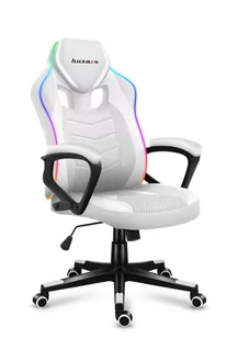 Fotel Gamingowy fotel obrotowy Huzaro Force 2.5 RGB Carbon White Mesh, biały z podświetleniem - Fotele gamingowe - miniaturka - grafika 1