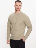 Swetry męskie - Calvin Klein Sweter K10K110401 Beżowy Regular Fit - miniaturka - grafika 1