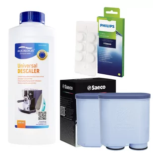 Zestaw Philips Saeco - Filtr Philips Aquaclean CA6903 2szt, Uniwersalny Odkamieniacz 500ml, Philips CA6704/10 Tabletki Czyszczące - Akcesoria i części do ekspresów do kawy - miniaturka - grafika 1