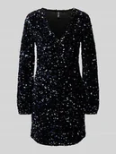 Sukienki - Sukienka koktajlowa taliowana z cekinowym obszyciem model 'KAM' - miniaturka - grafika 1