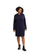 Sukienki - TOM TAILOR Damski Sukienka z kapturem plus size 1034697, 30025 - Navy Midnight Blue, 44 - miniaturka - grafika 1