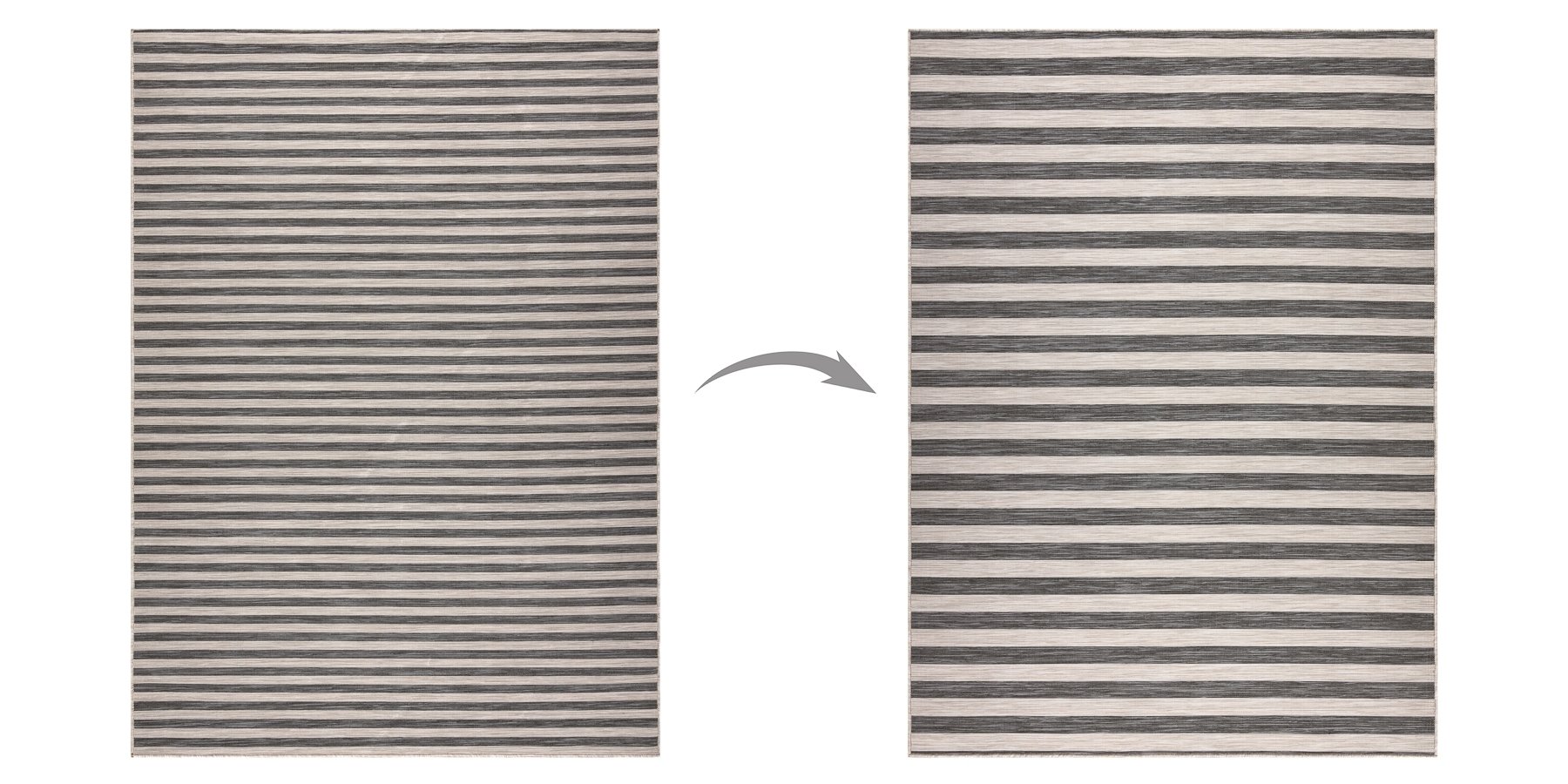 Dywan SZNURKOWY DWUSTRONNY SIZAL DOUBLE 29204095 PASKI PASECZKI beż/czarny beżowy 200x275 cm