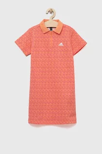 Sukienki i spódniczki dla dziewczynek - adidas sukienka dziecięca G BLUV2 DRESS kolor pomarańczowy mini rozkloszowana - grafika 1