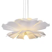 Lampy sufitowe - Zawieszana dekoracyjna lampa PEONY ST-8879P white Step kwiat biały - miniaturka - grafika 1