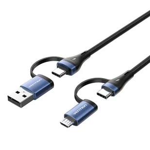Kabel 4w1 USB 2.0 Vention CTLLH 1m (czarny) - Kable - miniaturka - grafika 1