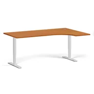 Stoły i stoliki do biura - Stół z regulacją wysokości, 1 silnik, 745 - 1235 mm, narożnik L/P, blat 1800 x 1200 mm, podstawa biała, czereśnia - miniaturka - grafika 1