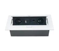 Rozgałęźniki - Szyna gniazdowa uchylna 2x 230V + USB-A 3,1A + USB-C 15,5W + RJ45 230V - miniaturka - grafika 1