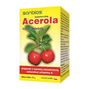 Sanbios Natur C Acerola 100 szt. - Przeziębienie i grypa - miniaturka - grafika 1