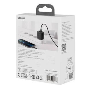 Baseus Compact szybka ładowarka sieciowa USB / USB Typ C 20W 3A Power Delivery Quick Charge 3.0 czarny (CCXJ-B01) - Ładowarki do telefonów - miniaturka - grafika 10
