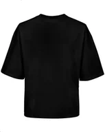 Koszule damskie - T-shirt relaxed black - miniaturka - grafika 1