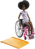 Lalki dla dziewczynek - Lalka Barbie Mattel Fashonistas na wózku Strój w serca HJT14 - miniaturka - grafika 1