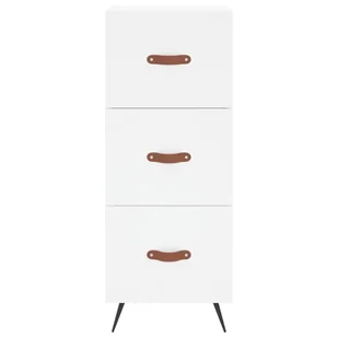 Wysoka szafka, biała, 34,5x34x180 cm, materiał drewnopochodny Lumarko! - Szafki do salonu - miniaturka - grafika 7