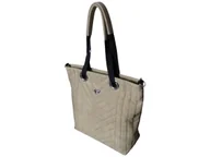 Torebki damskie - Torebka Shopper Pikowana Damska Beżowa Duża A4 na Ramię Miejska - miniaturka - grafika 1