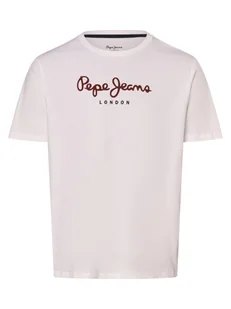 Pepe Jeans Koszulka męska - Eggo N Mężczyźni Bawełna biały nadruk, S - Koszulki męskie - miniaturka - grafika 1