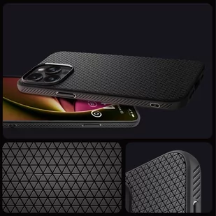 Etui do iPhone 15 Pro Spigen Liquid Air Case obudowa plecki ochronne Matte Black + Szkło - Etui i futerały do telefonów - miniaturka - grafika 4