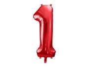 Balony i akcesoria - PartyDeco Balon foliowy Cyfra ''1'', 86cm, czerwony FB1M-1-007 [16379103] - miniaturka - grafika 1