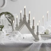 Pozostałe akcesoria świąteczne - Świecznik adwentowy drewniany biały KARIN - miniaturka - grafika 1