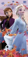 Okrycia kąpielowe dla dzieci - Ręcznik plażowy 70x140 Frozen Kraina Lodu Anna i Elsa fioletowy dziecięcy bawełniany Kids25 - miniaturka - grafika 1