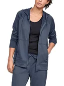 Koszulki i topy damskie - Under Armour koszulka damska Tech Terry Fz z długim rękawem Downpour Gray/Black/Black (044) S-M 1344487-044-Small - miniaturka - grafika 1