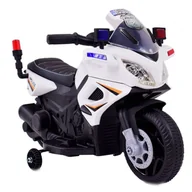 Pojazdy elektryczne dla dzieci - Import SUPER-TOYS PIERWSZY MOTOR POLICYJNY Z KOGUTEM DLA MALUSZKA/JC-911 JC-911-BIAŁY - miniaturka - grafika 1