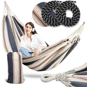 Hamaki - Sofotel Hamak ogrodowy Malaga Single niebiesko-biały 4124 - miniaturka - grafika 1