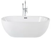 Wanny z hydromasażem - Wanna wolnostojąca LED z hydromasażem 170 x 80 cm biała NEVIS - miniaturka - grafika 1