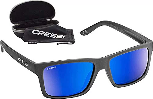 Cressi Unisex-Adult Bahia Floating Sunglasses Sportowe okulary przeciwsłoneczne ,Węgiel/Niebieski Obiektyw lustrzany Czerwony ,Jeden rozmiar ,XDB100707 XDB100707