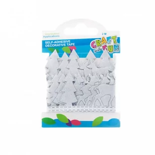 Craft with Fun Ozdoba dekoracyjna Taśma samoprzylepna Renif 2m/3,8cm 12/288 - Pozostałe akcesoria dla plastyków - miniaturka - grafika 1