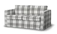 Pokrowce na meble - Dekoria pl pl Pokrowiec na sofę Karlstad 2-osobową nierozkładaną długi krata szaro-biała 165 x 89 x 64 cm Edinburgh 618-115-79 - miniaturka - grafika 1