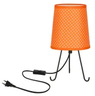 Lampy stojące - Pomarańczowa lampka nocna z abażurem w kropki - X D246 Orondo - miniaturka - grafika 1