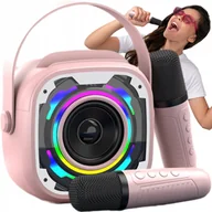 Instrumenty muzyczne dla dzieci - Karaoke Mikrofon Bezprzewodowy Głośnik Bluetooth Dla Dzieci 2 Mikrofony Led - miniaturka - grafika 1