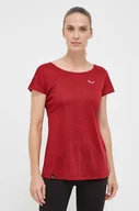 Koszulki sportowe damskie - Salewa t-shirt sportowy Puez Melange kolor bordowy - miniaturka - grafika 1