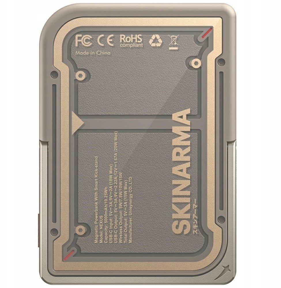 Skinarma Nexus Mecha Magnetic Kick-Stand 5000mAh 20W PD USB-C MagSafe złoty