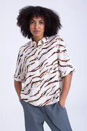 Koszule damskie - Luźna, wiskozowa koszula w zwierzęcy print - Greenpoint - miniaturka - grafika 1