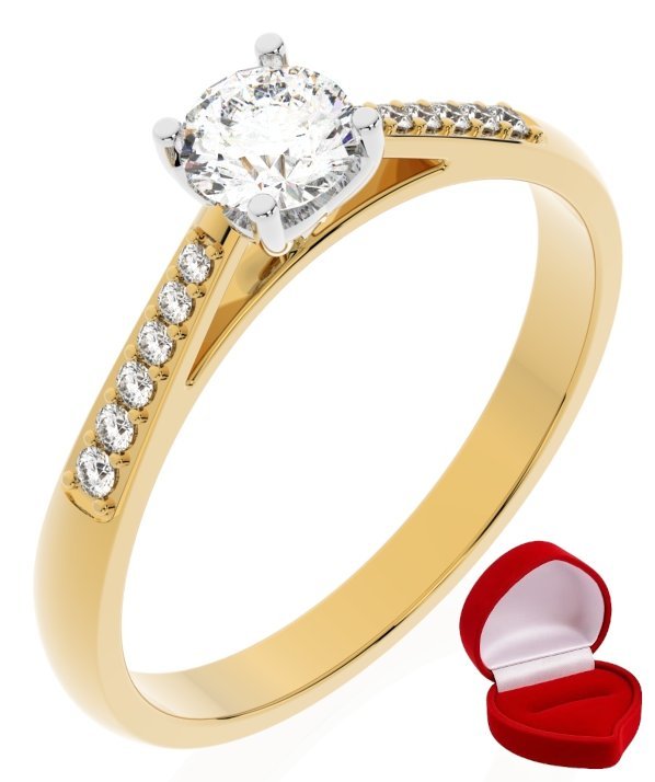ZŁOTY PIERŚCIONEK ZARĘCZYNOWY 585 14k DIAMENT LAB BRYLANT 0,30 ct R11