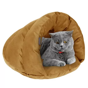 Domek Dla Kota Budka Zimowe Legowisko L 60 cm Welur VELVET - Miodowy - Legowiska dla kotów Domek Dla Kota Budka Zimowe Legowisko L 60 cm Welur VELVET - Miodowy - Legowiska dla kotów - miniaturka - grafika 1