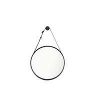 Lustra - Lustro okrągłe Barbier na pasku czarne śr. 43 cm z uchwytem Inspire - miniaturka - grafika 1