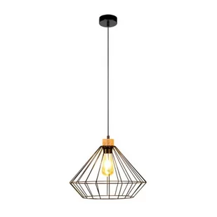 Britop Loftowa LAMPA wisząca RAQUELLE 187219104 druciana OPRAWA industrialny zwis czarny drewno - Lampy sufitowe - miniaturka - grafika 1