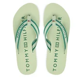 Klapki i japonki damskie - Japonki Tommy Hilfiger Th Webbing Summer Sandal FW0FW09193 Zielony - miniaturka - grafika 1