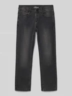 Spodnie i spodenki dla chłopców - Jeansy z prostą nogawką z mieszanki bawełny - miniaturka - grafika 1