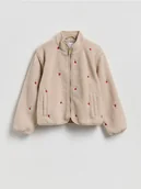 Kurtki i płaszcze dla dziewczynek - Reserved - Kurtka polarowa z haftem - beżowy - miniaturka - grafika 1