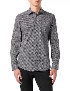 Seidensticker Męska koszula slim fit z długim rękawem, czarny, 41 - Koszule męskie - miniaturka - grafika 1