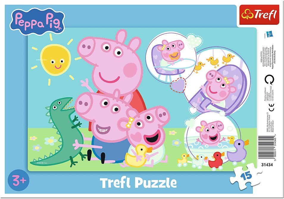 Trefl Puzzle ramkowe Świnka Peppa, Najmilsza świnka 15 elementów 31434
