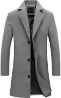 Płaszcze męskie - Płaszcz Męski Wełniany Długi Płaszcz Zimowy Slim Fit Płaszcz Biznesowy Trencz Casualowy Płaszcz Męski Stójka Płaszcz Przejściowy Wygodny Płaszcz Męski - miniaturka - grafika 1