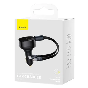 Ładowarka samochodowa Baseus Enjoyment z kablami USB-C, 33W (czarna) - Ładowarki samochodowe - miniaturka - grafika 8