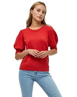 Koszulki i topy damskie - Minus Damska koszulka Liva Knit T-Shirt, czerwona lawa, M - miniaturka - grafika 1