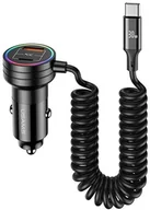 Ładowarki samochodowe - Ładowarka samochodowa Usams C33 60W + kabel Fast Charge Black (6958444902470) - miniaturka - grafika 1